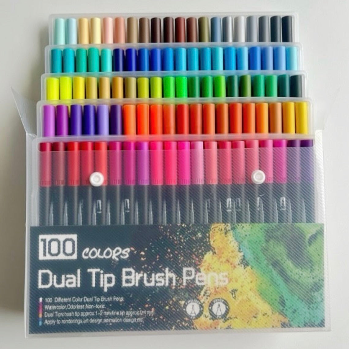 SET DE 100 MARCADORES DOBLE PUNTA