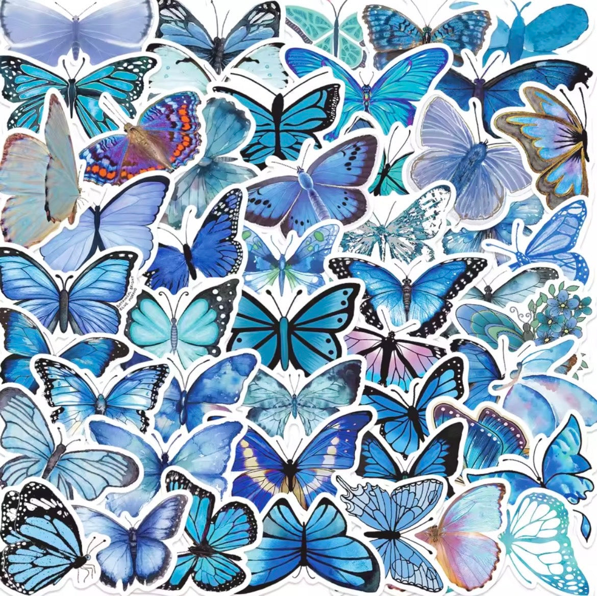 SET 50 STICKERS MARIPOSAS