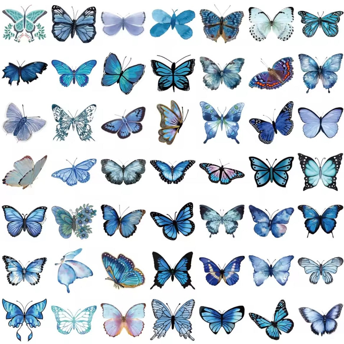 SET 50 STICKERS MARIPOSAS